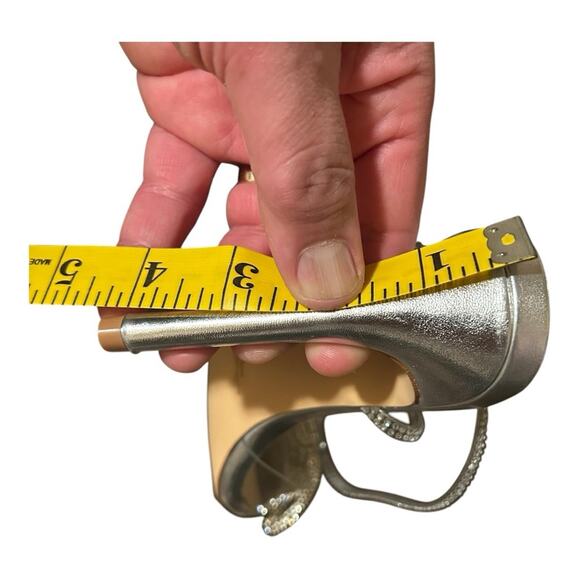 Women’s Silver Strappy Heels X2B Size 6 Regular 4 Inch Heels - Picture 7 of 9